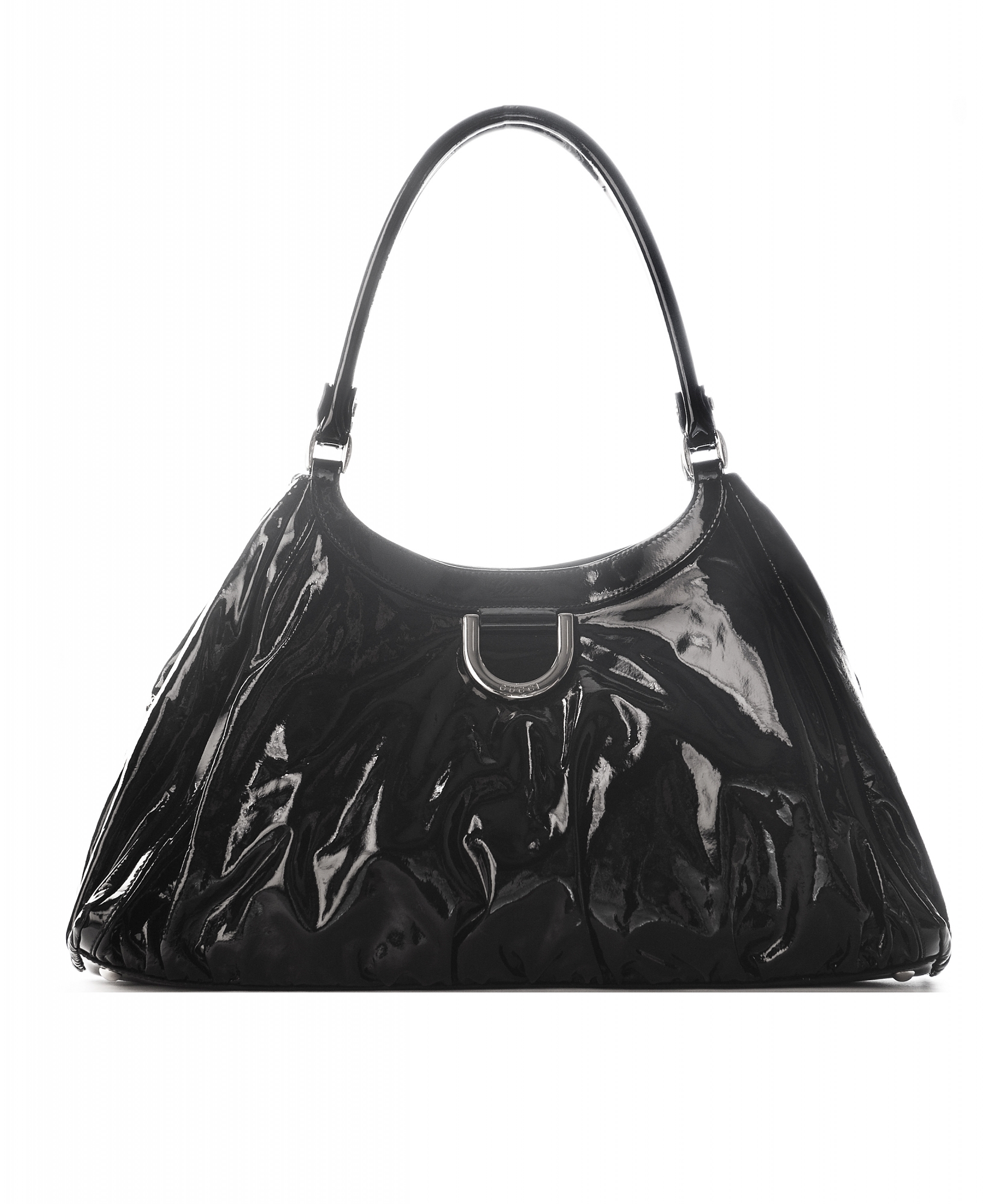 Gucci Black Patent Leather D Ring Hobo Bag | La Doyenne