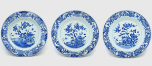 A set of three Qianlong dishes