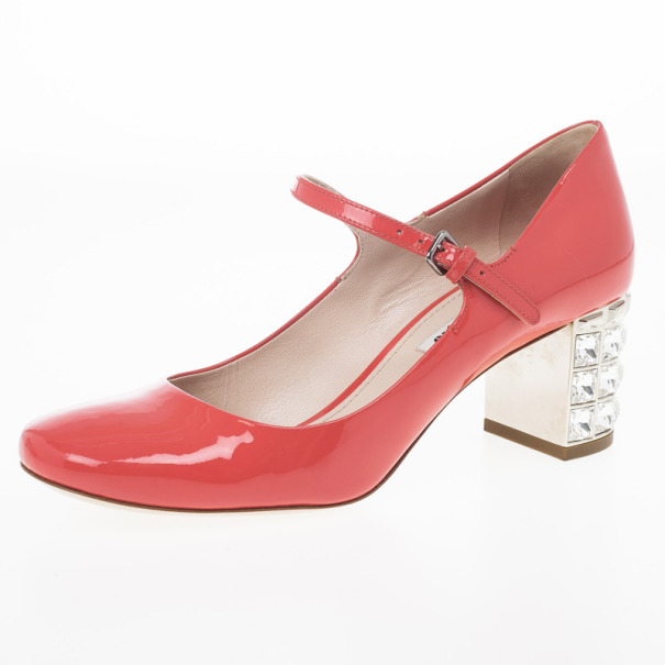 miu miu patent mary jane pumps