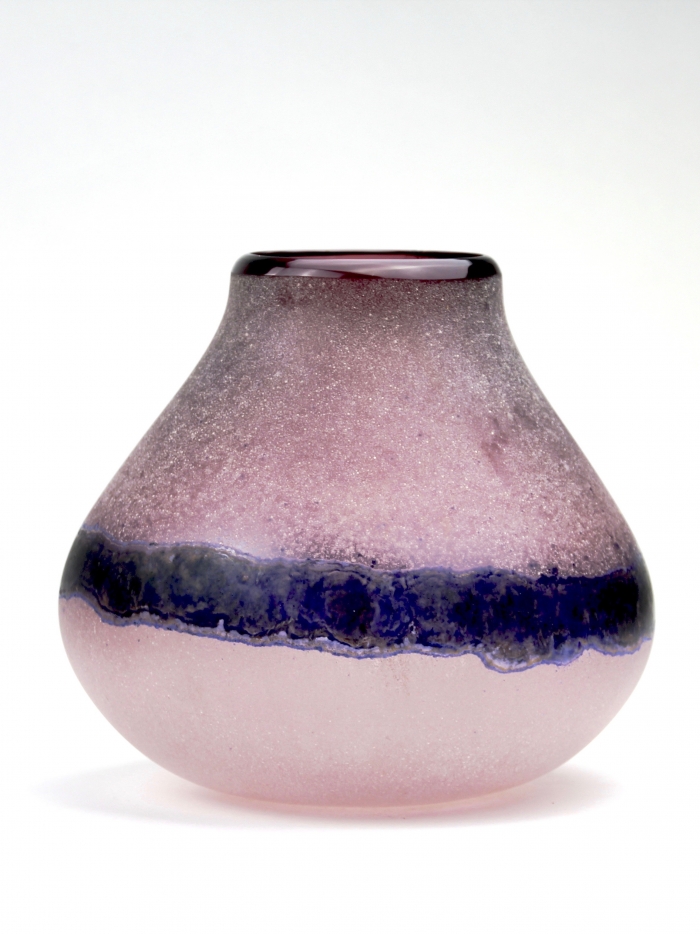 Alfredo Barbini, Purple 'Scavo' vase, Murano, design 1960s