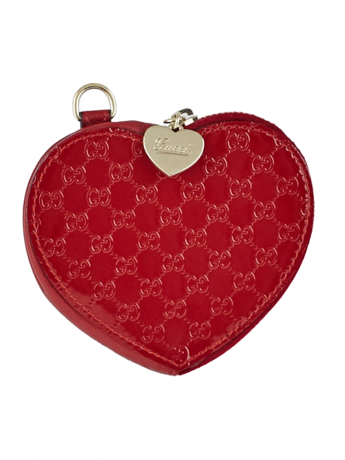 Red leather heart coin purse