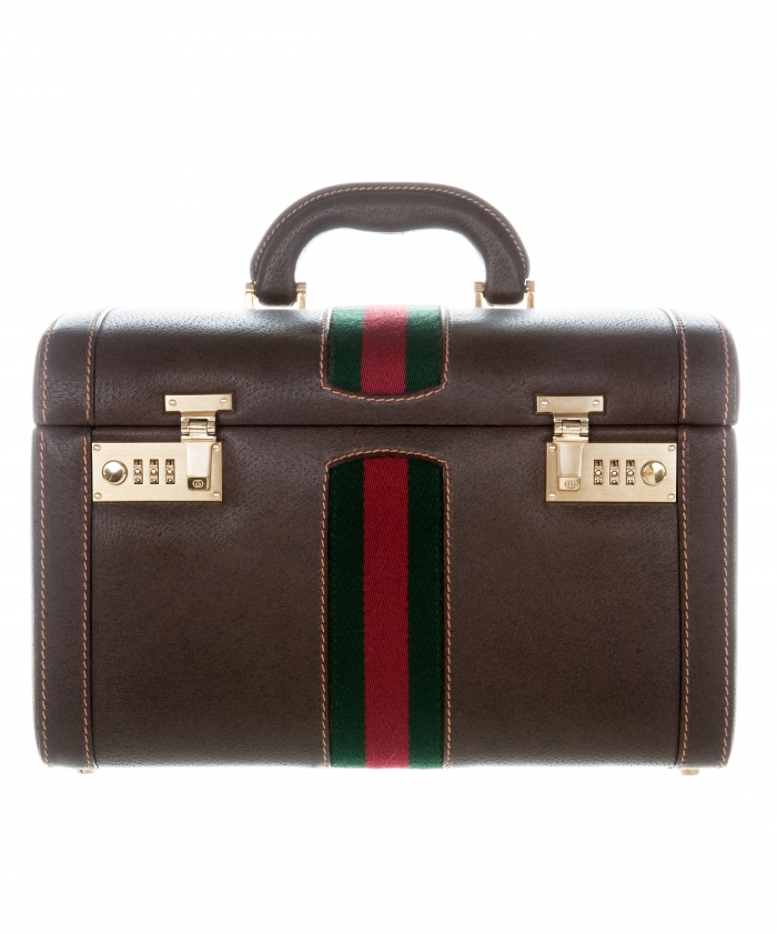 Gucci Vintage Gucci Monogram Brown Leather Briefcase Travel Bag