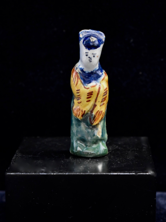 Antique Dutch 18th Century Polychrome Delft Figure of an Oriental