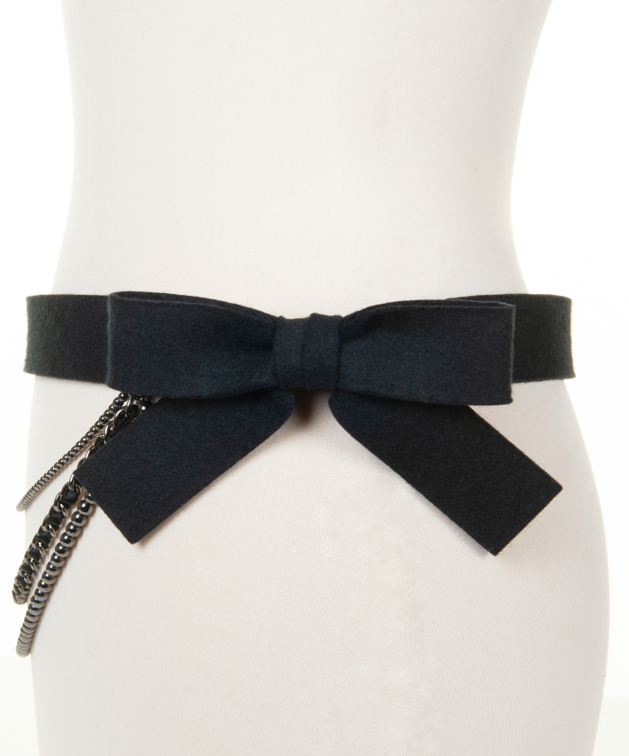 Important 1984 Chanel Black Silk Bow Belt From Lagerfeld's First Collection  For Sale at 1stDibs