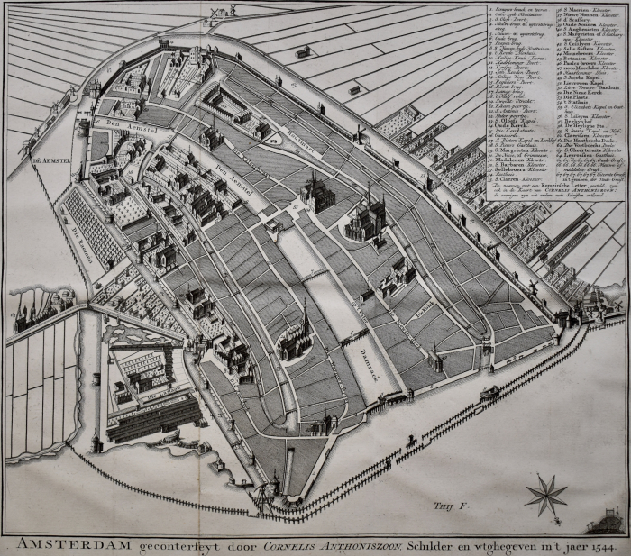 Plattegrond Van Amsterdam In 1544 Jan Wagenaar 1760 Antieke