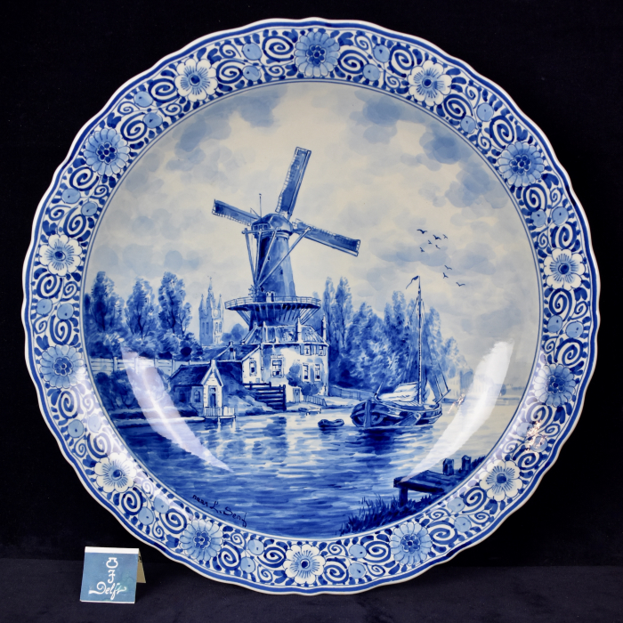 Vintage sale Royal Delft Holland 1549 Handpainted Cross Windmill Dinner Accent Bell