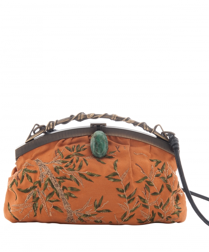 orange velvet bag