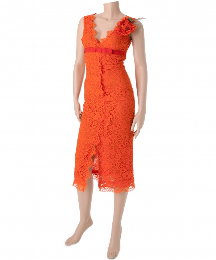 Dolce & Gabbana Orange Lace Dress Dolce & Gabbana La Doyenne
