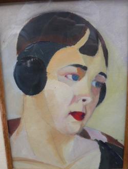 Portrait of a lady with red lips