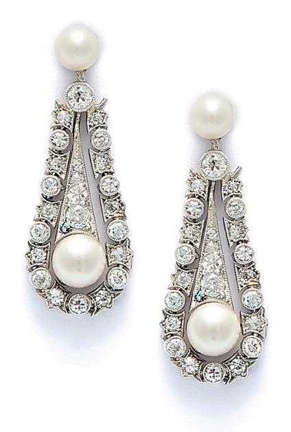 Boucles d'oreilles serties de diamants bruts et d'antiquit&Atilde;&copy;s orientales &Acirc;&laquo;ntparels.