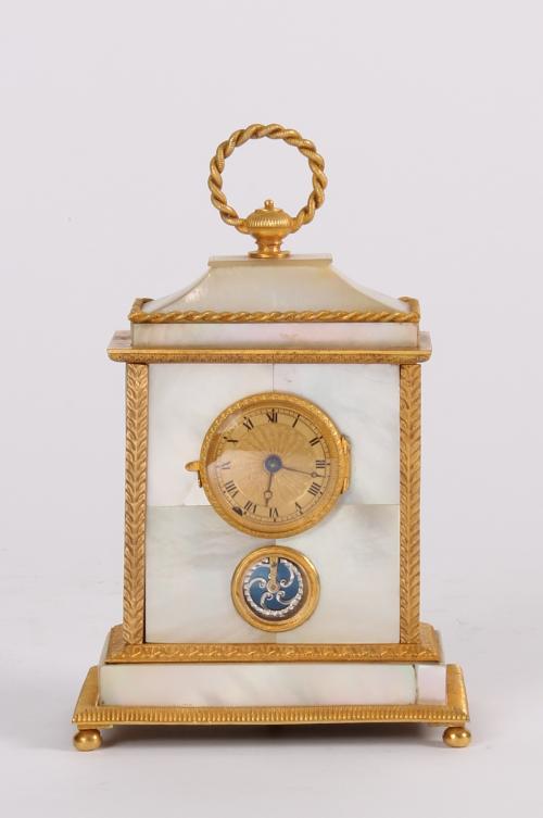 An Austrian mother-of-pearl gilt timepiece, provenance Marienburg