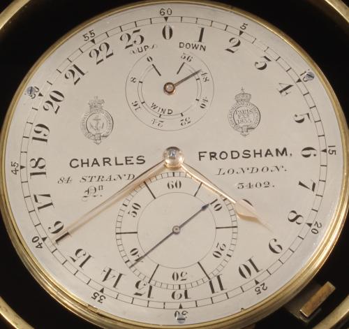 A good and interesting English mahogany 2-day chronometer by Charles Frodsham with 24-hour dial, circa 1865.