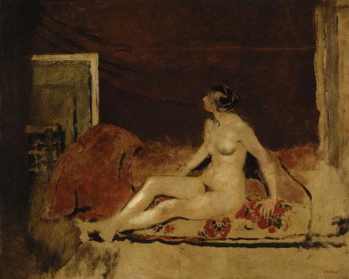 Sitting nude. French postimpressionism