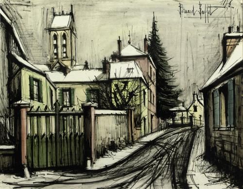 The church in Grisy, France. Dated 1976.