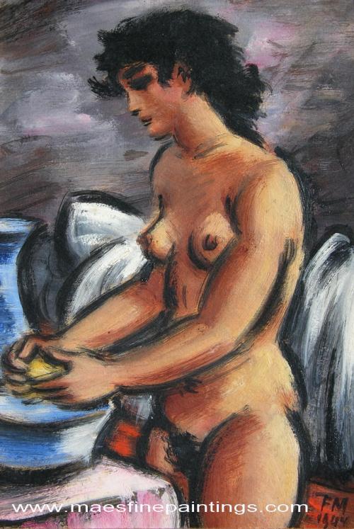 Femme debout &Atilde;&nbsp;  sa  toilette   1944