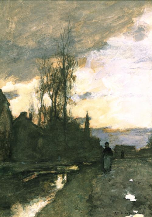Homewards at sunset near Noorden