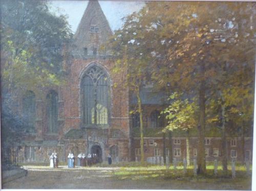 plaza de la iglesia grande en Dordrecht