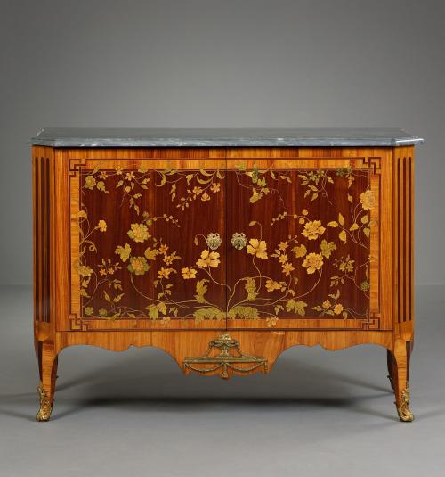 A Dutch Transition Commode with Marquetry