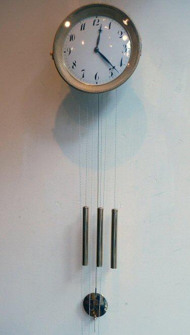 A circa 1840 Austrian  Brettluhr, wall clock with 4/4 hour striking works on two bells. 