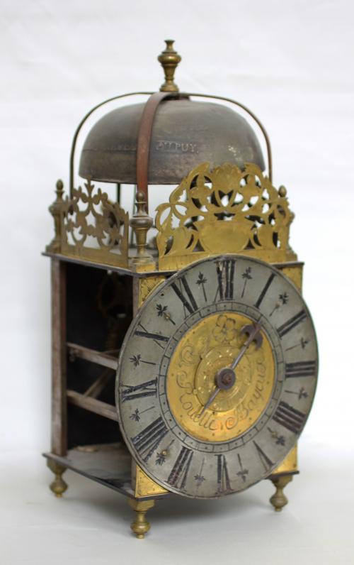 Beautiful big lantern clock signed Ro&Atilde;&frac14;elle A Bayeux