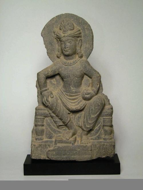 A GRAY SCHIST STELE OF A BODHISATTVA 