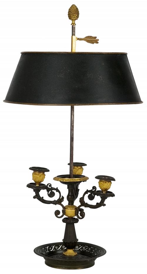 An  Empire Brass Three Branch Bouillotte