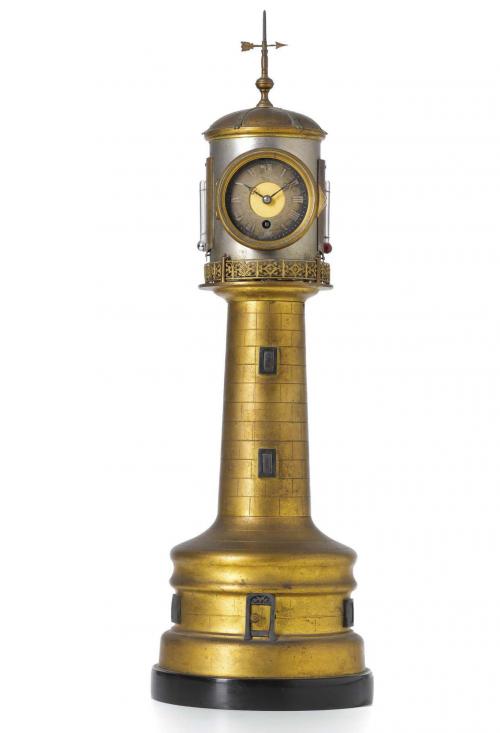 A French lighthouse automaton timepiece with revolving top 