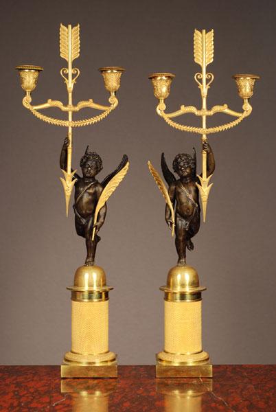 Une paire de bronze dor&Atilde;&copy; Empire fran&Atilde;&sect;ais fin et le bronze cand&Atilde;&copy;labres