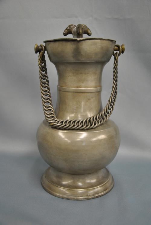 Pewter Swiss tankard, about 1800.