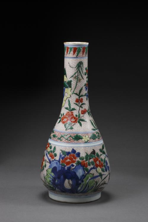 Shunzhi Period Wucai Vase, Chinese Qing Dynasty Antique Porcelain
