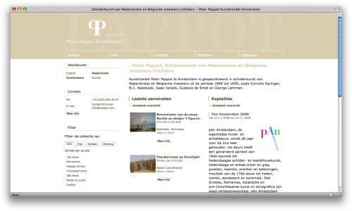 Screenshot Peter Pappot website