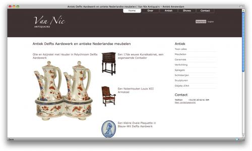Screenshot Van Nie website