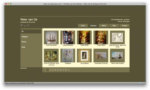 Screenshot Peter Van Os website