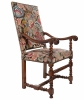 A Good Walnut Needlepoint Louis XIV Arm Chair