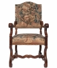 A Good Pair of Gobelin Upholstered Walnut Louis XIV Arm Chairs