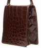 Vintage Pierre Cardin Brown Croco Shoulder Bag - Pierre Cardin