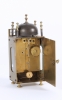 An attractive French miniature brass table lantern alarm timepiece, circa 1780