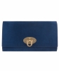 Mulberry Blue Suede Oversized Ava Clutch - Mulberry