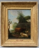 Dutch landscape with cows, sheep and a goat