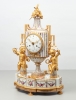 Rare French porcelain and gilt bronze mantel clock by Godon, circa 1785