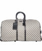 Gucci Monogram Roller Zip Up Duffle Luggage Carry On Gray Leather Exterior Fully Lined - Gucci