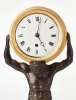 An English Regency “Atlas" drum mantel clock by Baetens, circa 1830.