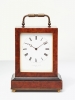 An elegant French burr-walnut ‘time-piece’ travelling clock, circa 1840