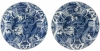 Een Paar Lambertus van Eenhoorn Schotels in Blauw-Wit Delfts Aardewerk