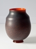 A.D. Copier, Unique orange vase with black antimony crackle, Glass Factory Leerdam, 1927 - Andries Dirk (A.D.) Copier