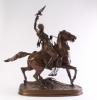 De Arabische Valkenier, een fraai bronzen beeld van Pierre Jules Mene 1810 - 1879