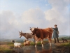 Boerenjongen met vee in landschap - Eugène Joseph Verboeckhoven - Eugène Joseph Verboeckhoven