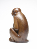 Barend Jordens, Wooden sculpture of a monkey with young, 1930s - Barend Jordens