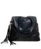 Chanel Black Square Stitch Tassel Hobo Bag - Chanel