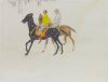 Willy Sluiter, Two riders and the Segantini Museum in the snow, St. Moritz, early 1920s - Willy Sluiter